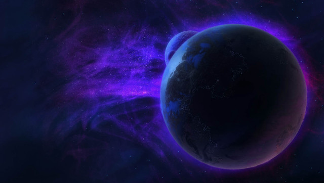 Blue purple planet star background free wallpaper - medium preview image
