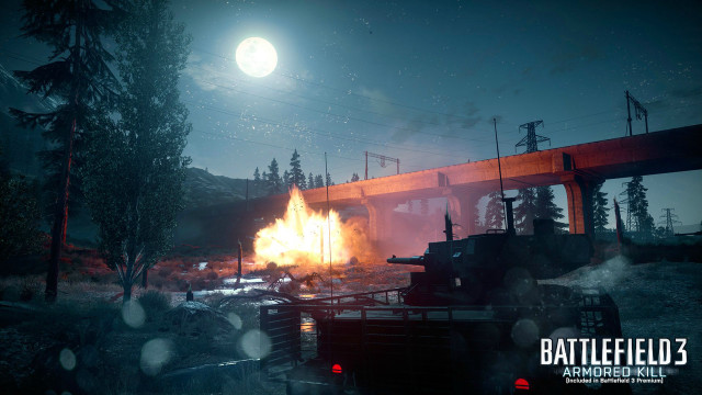 Fire blazing night bridge full free wallpaper - medium preview image