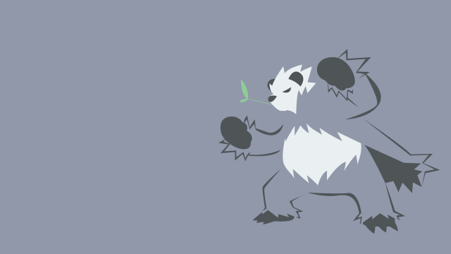 Cartoon panda holding green stick free wallpaper - medium preview image