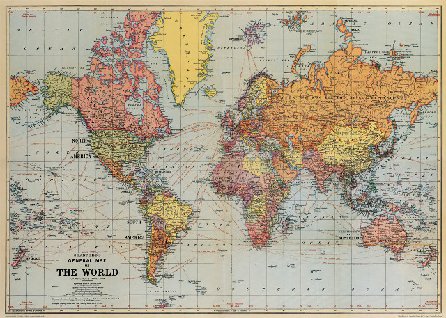 World map countries cities detailed free wallpaper - medium preview image