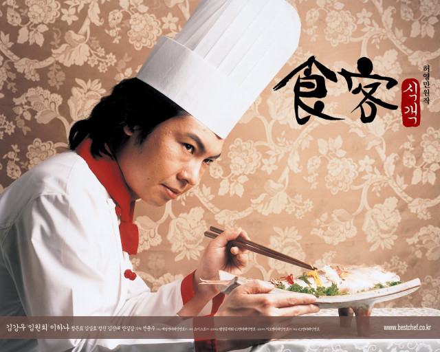 Chef man eating chopsticks fork free wallpaper - medium preview image