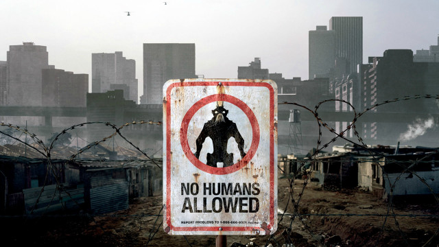 No humans allowed fence city free wallpaper - medium preview image