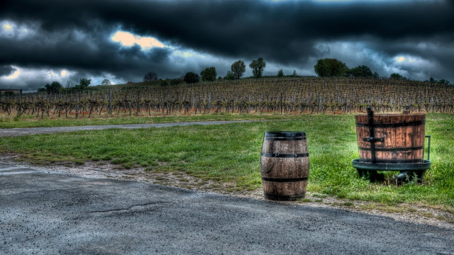 Barrel road grass field hill free wallpaper - medium preview image