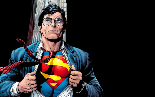Man superman suit holding tie free wallpaper - medium preview image