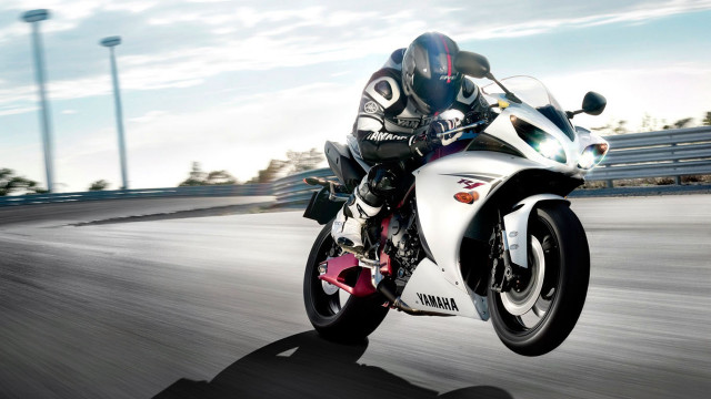 Motorcycle rider track sky clouds #2 free wallpaper - medium preview image