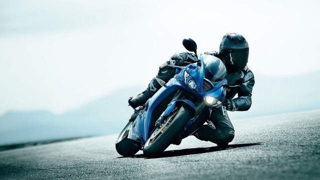Motorcycle ride mountains water background free wallpaper - medium preview image
