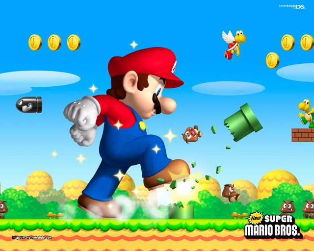Nintendo character running coins flying free wallpaper - medium preview image