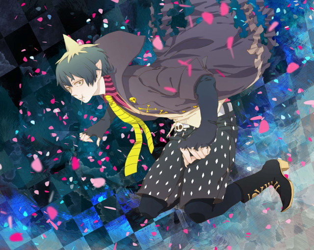 Anime characters confetti falling sky free wallpaper - medium preview image