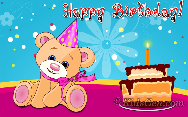 Teddy bear birthday cake table free wallpaper - medium preview image