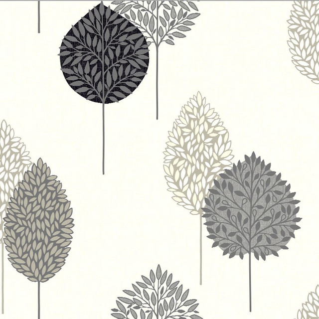 Tree pattern white background black free wallpaper - medium preview image