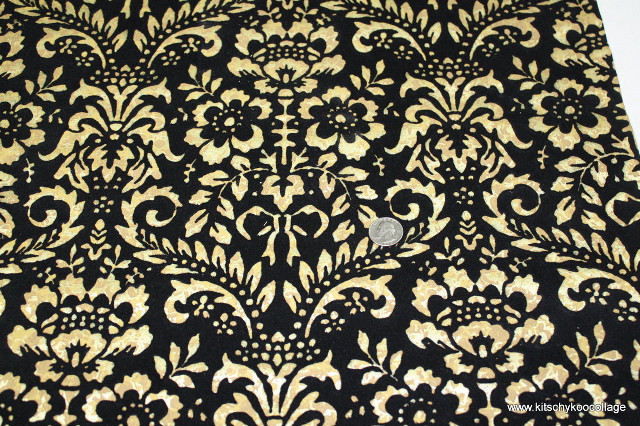 Black gold fabric white flower free wallpaper - medium preview image