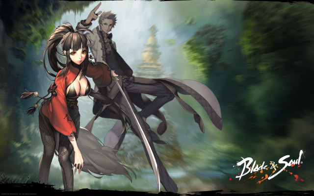 Anime characters forest sword demon free wallpaper - medium preview image