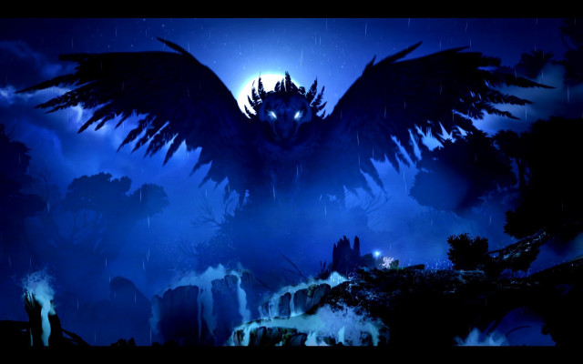 Large bird flying blue sky #4 free wallpaper - medium preview image