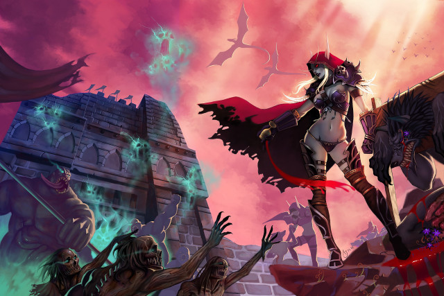 Woman red cape demon castle free wallpaper - medium preview image