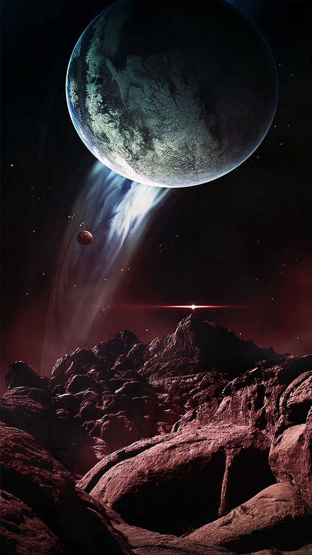 Planet moonlight milkyway aurora citylights free wallpaper - medium preview image