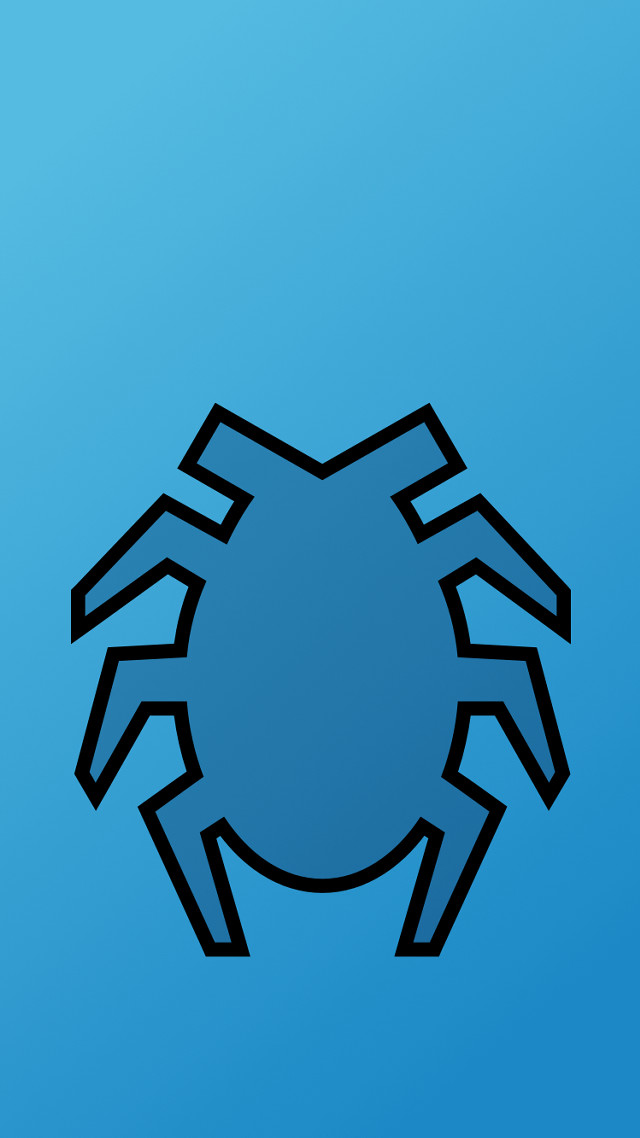 Spider blue background black outline free wallpaper - medium preview image
