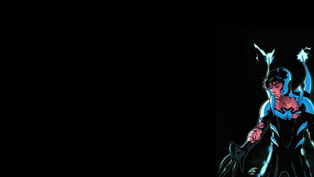 Man black suit red blue free wallpaper - medium preview image