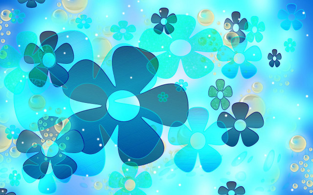 Blue flower bubbles background sky free wallpaper - medium preview image
