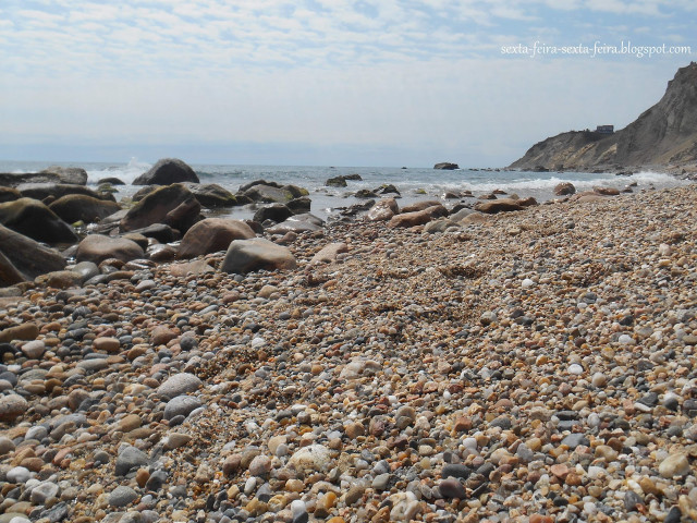 Rocky beach water cliff blue free wallpaper - medium preview image