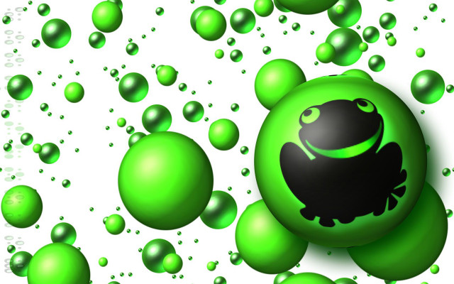 Green frog bubbles white background free wallpaper - medium preview image