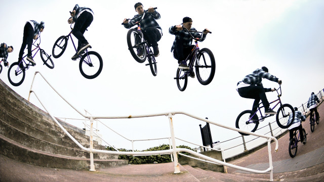 Bike stair riders airborne ramp free wallpaper - medium preview image