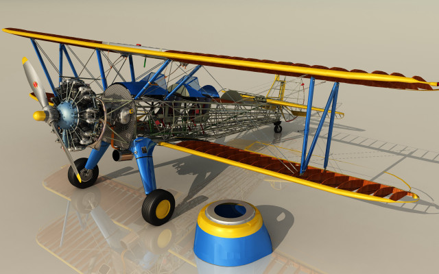 Small yellow blue airplane propeller free wallpaper - medium preview image