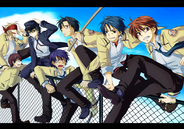 Group people fence sky background free wallpaper - medium preview image