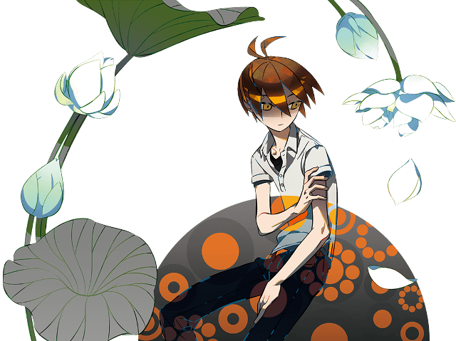 Boy sitting rock flower background free wallpaper - medium preview image