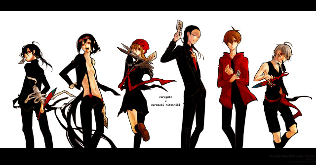 Anime characters group arms around #9 free wallpaper - medium preview image