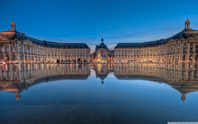 Large building clock tower reflection #4 free wallpaper - medium preview image