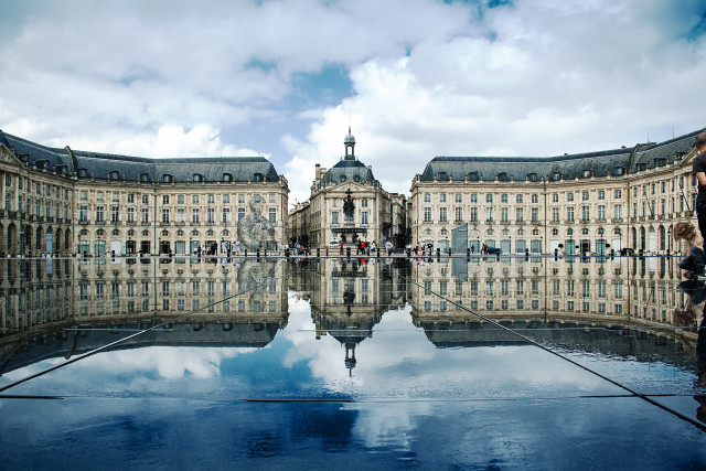 Large building clock tower reflection #7 free wallpaper - medium preview image
