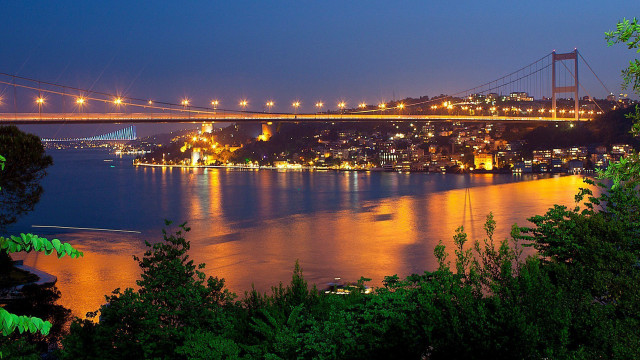 Bridge water night lights city #8 free wallpaper for desktop - medium preview image