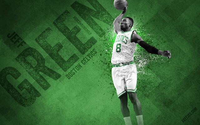 Man green uniform dunk basketball free wallpaper - medium preview image