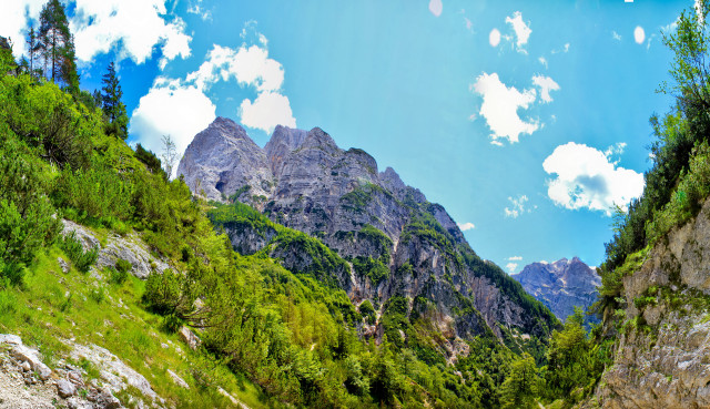 Mountain river sky clouds valley free wallpaper - medium preview image