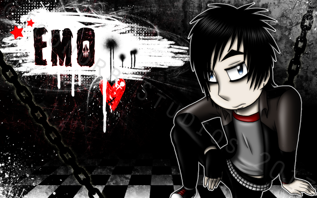 Gothic anime punk checkered night free wallpaper - medium preview image