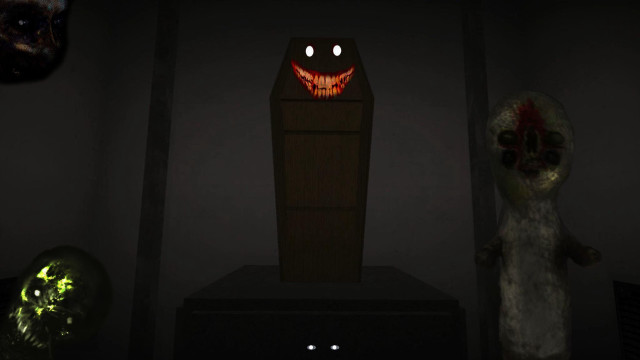 Creepy box face dark room free wallpaper - medium preview image