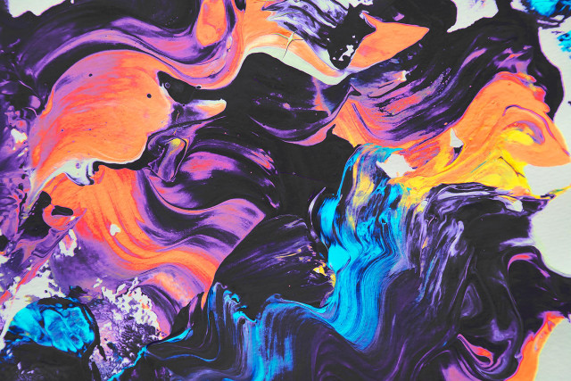 Colorful shapes painting white surface free wallpaper - medium preview image