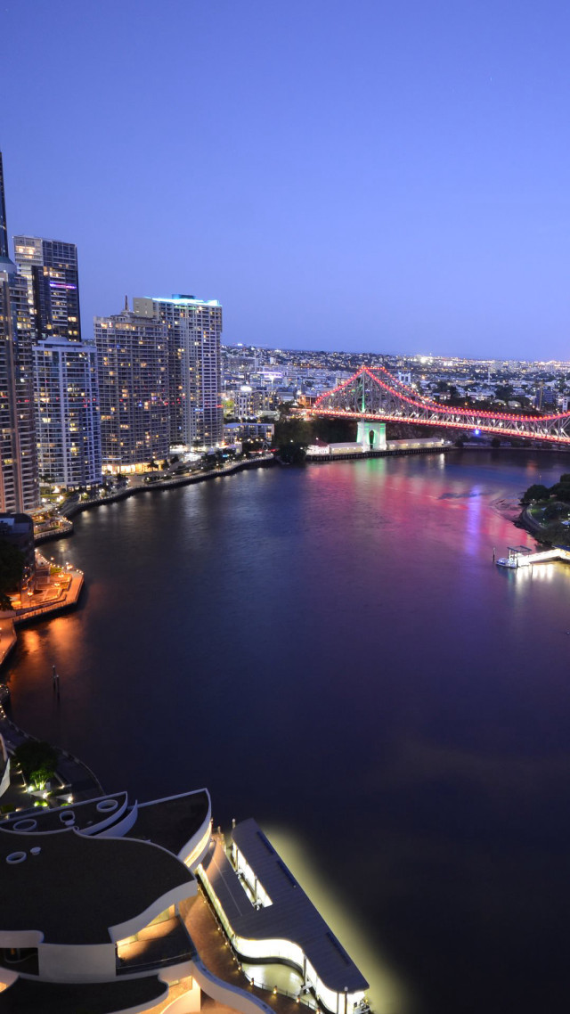 City skyline river bridge night #11 free wallpaper - medium preview image