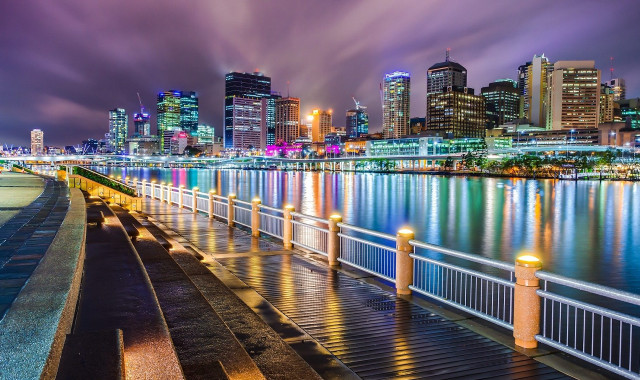 City skyline bridge water night #3 free wallpaper - medium preview image