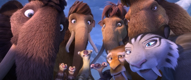 Cartoon animals group sky background free wallpaper - medium preview image