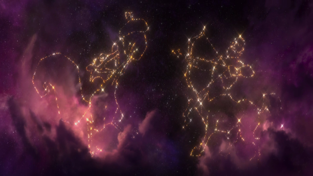 Space scene purple yellow black free wallpaper - medium preview image