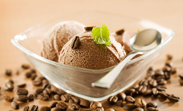 Ice cream coffee beans spoon free wallpaper - medium preview image