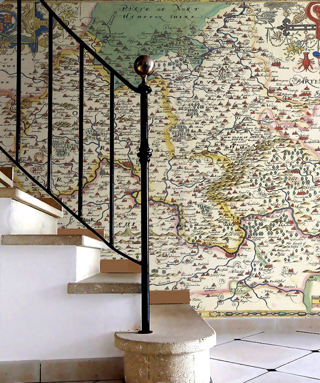 Staircase map wall metal handrail free wallpaper - medium preview image
