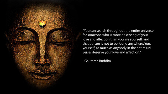 Buddha quote black background gold free wallpaper - medium preview image