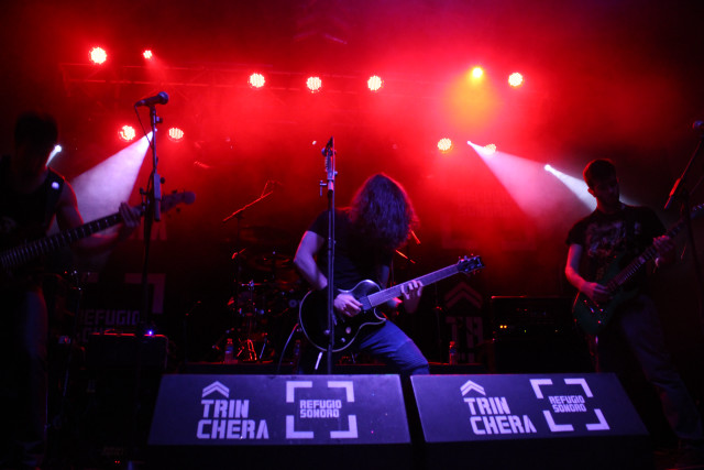 Band playing red lights guitar free wallpaper - medium preview image