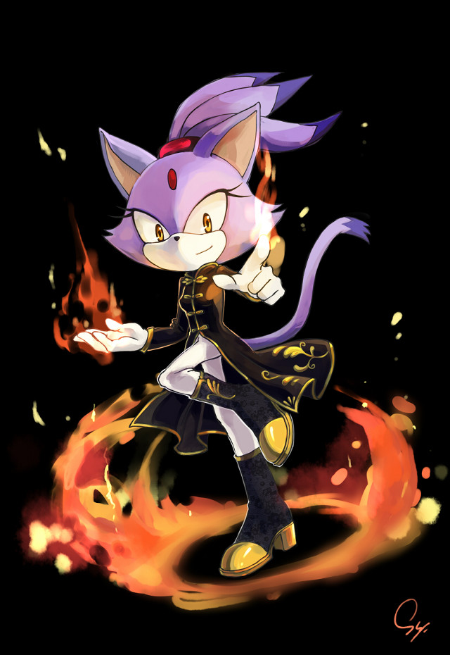 Cartoon cat costume fireball background free wallpaper - medium preview image