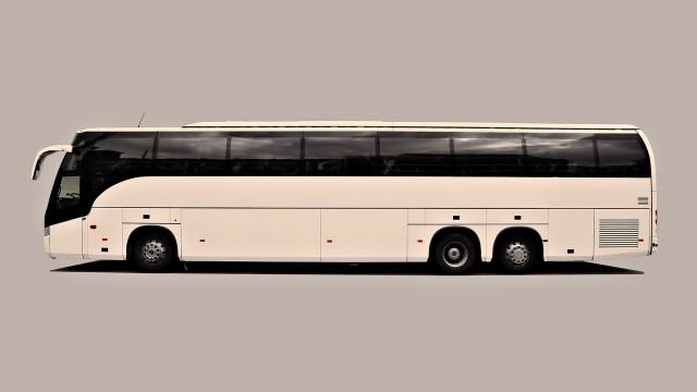 White bus parking lot black free wallpaper - medium preview image