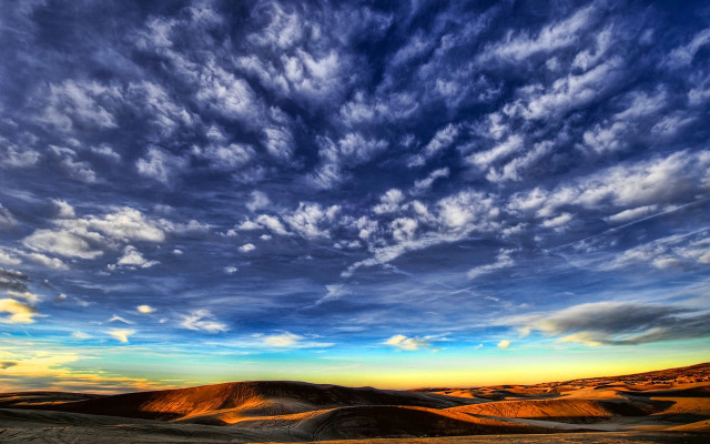 Beautiful sky clouds desert landscape free wallpaper - medium preview image
