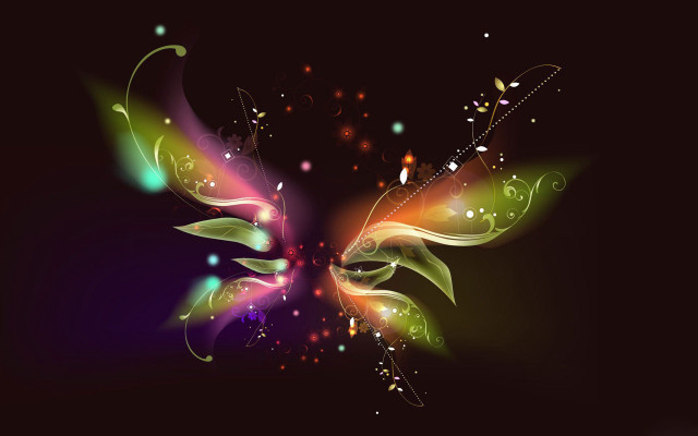 Colorful butterfly black background white #2 free wallpaper - medium preview image
