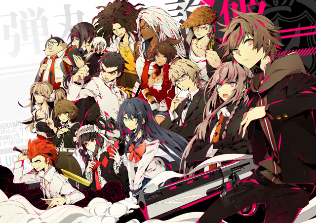 Anime characters group puzzle official free wallpaper - medium preview image